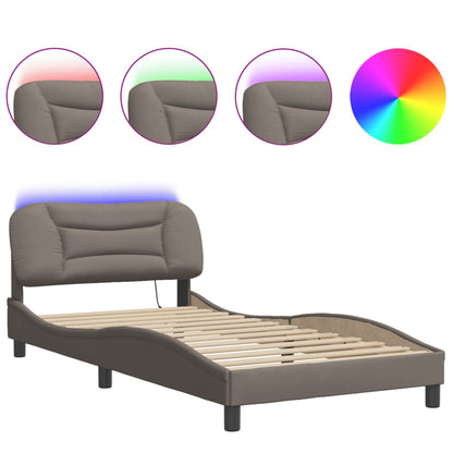 Rám Postele S Led Bez Matrace Hvar Taupe 100X200 Cm Látka