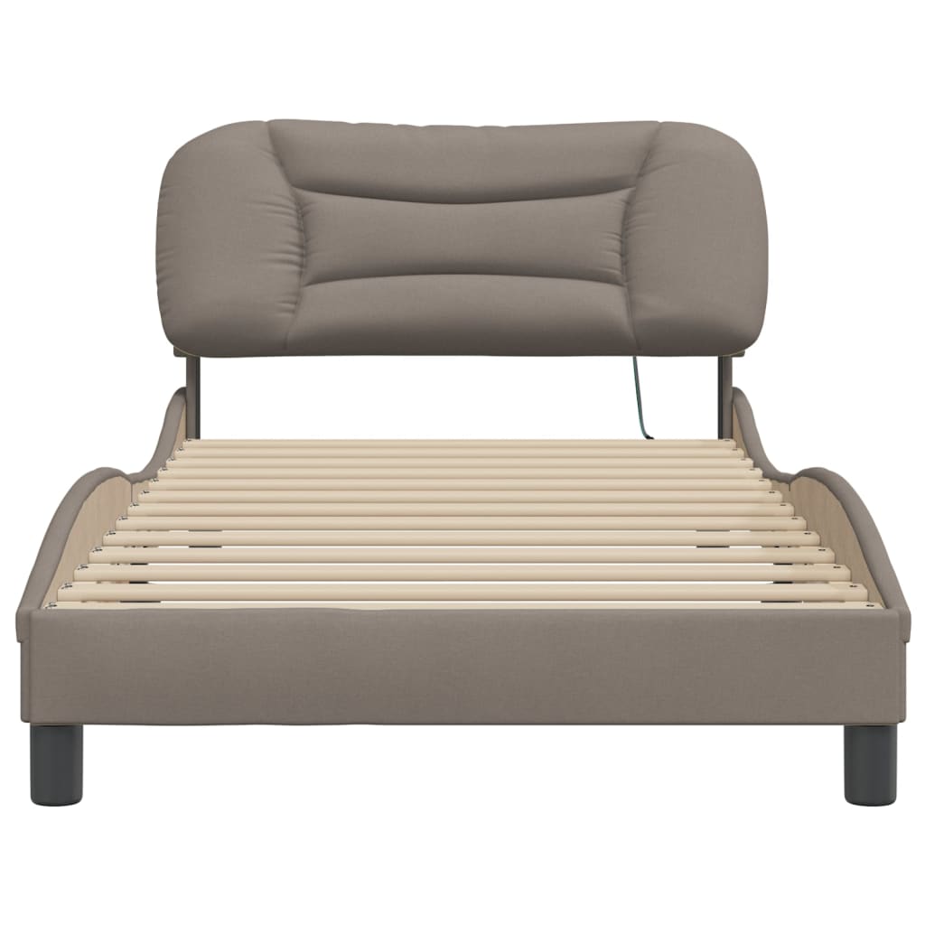 Rám Postele S Led Bez Matrace Hvar Taupe 100X200 Cm Látka
