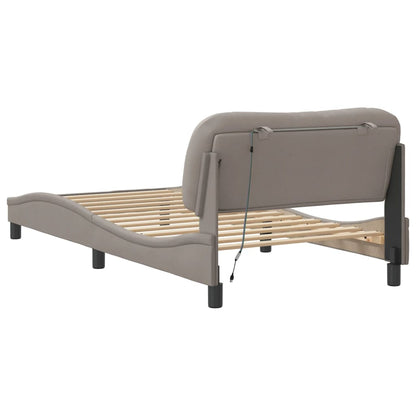 Rám Postele S Led Bez Matrace Hvar Taupe 100X200 Cm Látka