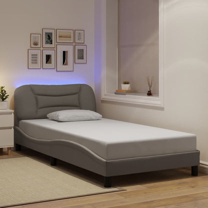 Rám Postele S Led Bez Matrace Hvar Taupe 100X200 Cm Látka