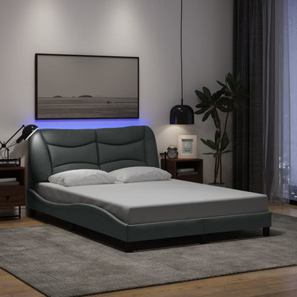 Rám Postele S Led Bez Matrace Hvar Světle Šedá 120X200 Cm Látka
