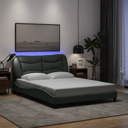 Rám Postele S Led Bez Matrace Hvar Tmavě Šedá 120X200 Cm Látka