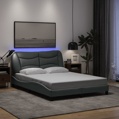 Rám Postele S Led Bez Matrace Hvar Světle Šedá 140X190 Cm Látka