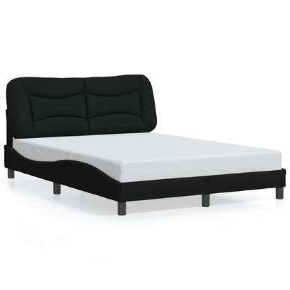 Rám Postele S Led Bez Matrace Hvar Černý 140X190 Cm Látka