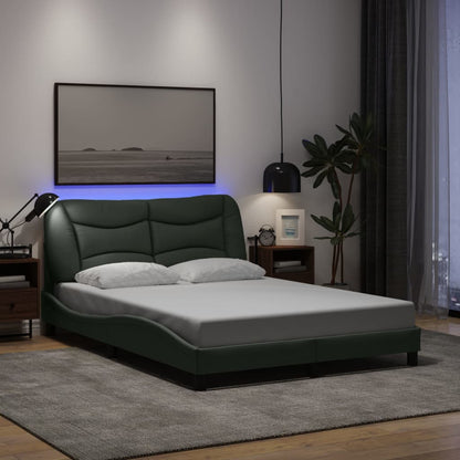 Rám Postele S Led Bez Matrace Hvar Tmavě Šedá 140X200 Cm Látka