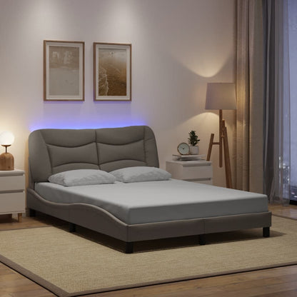 Rám Postele S Led Bez Matrace Hvar Taupe 140X200 Cm Látka