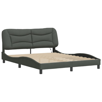Rám Postele S Led Bez Matrace Hvar Tmavě Šedá 160X200 Cm Látka