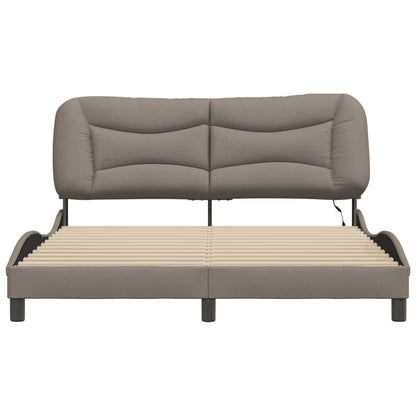 Rám Postele S Led Bez Matrace Hvar Taupe 160X200 Cm Látka