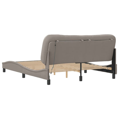 Rám Postele S Led Bez Matrace Hvar Taupe 160X200 Cm Látka