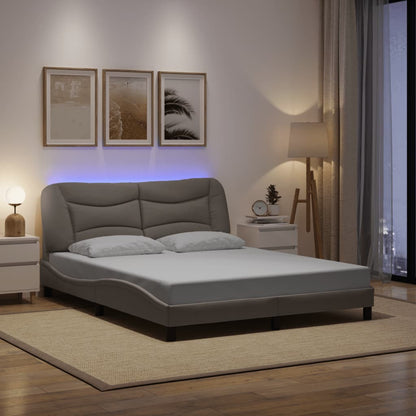 Rám Postele S Led Bez Matrace Hvar Taupe 160X200 Cm Látka