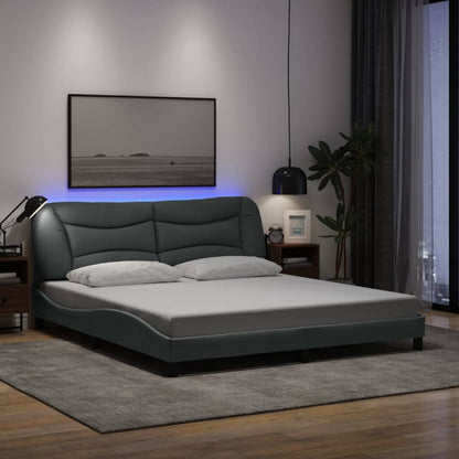 Rám Postele S Led Bez Matrace Hvar Světle Šedá 180X200 Cm Látka