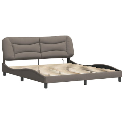 Rám Postele S Led Bez Matrace Hvar Taupe 180X200 Cm Látka