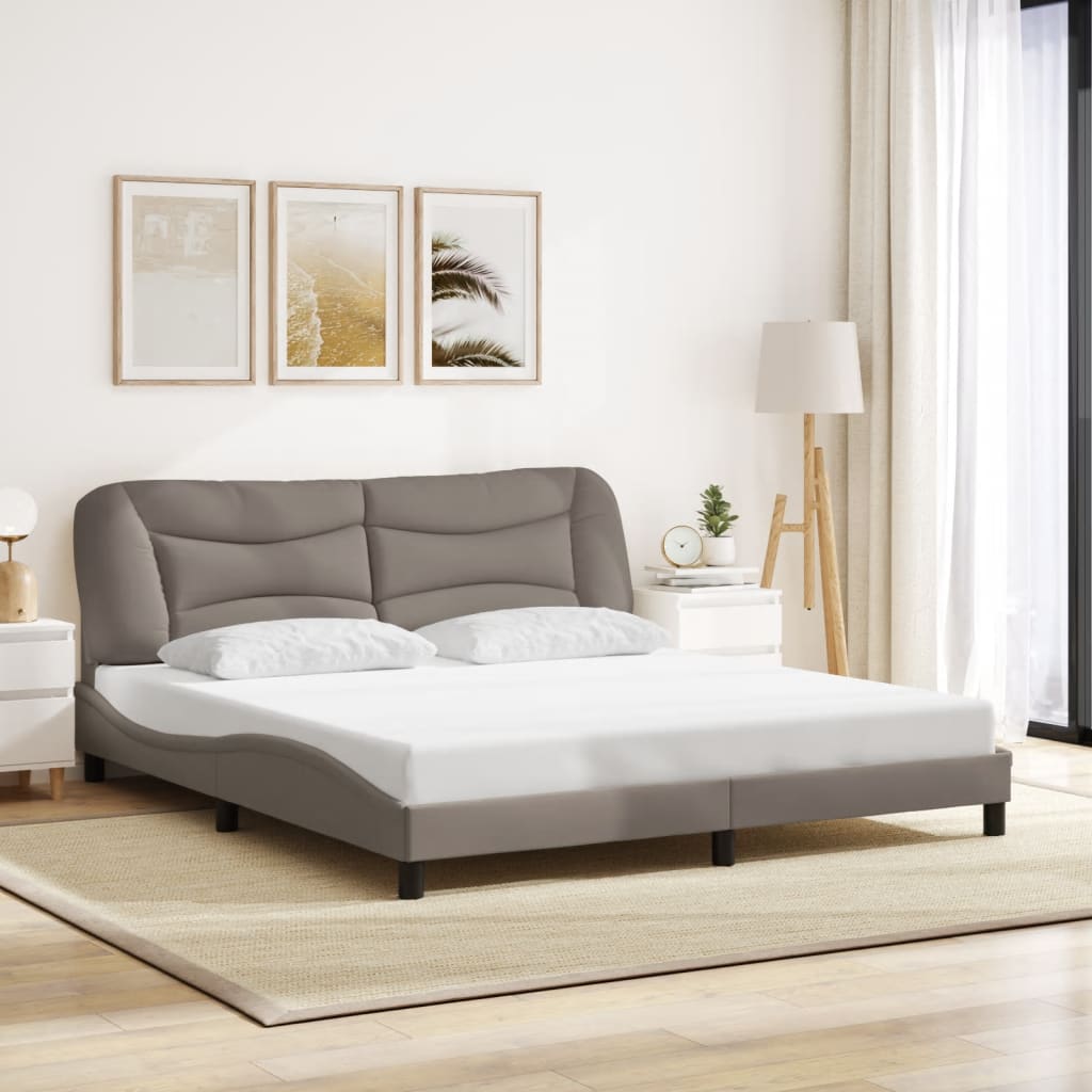 Rám Postele S Led Bez Matrace Hvar Taupe 180X200 Cm Látka