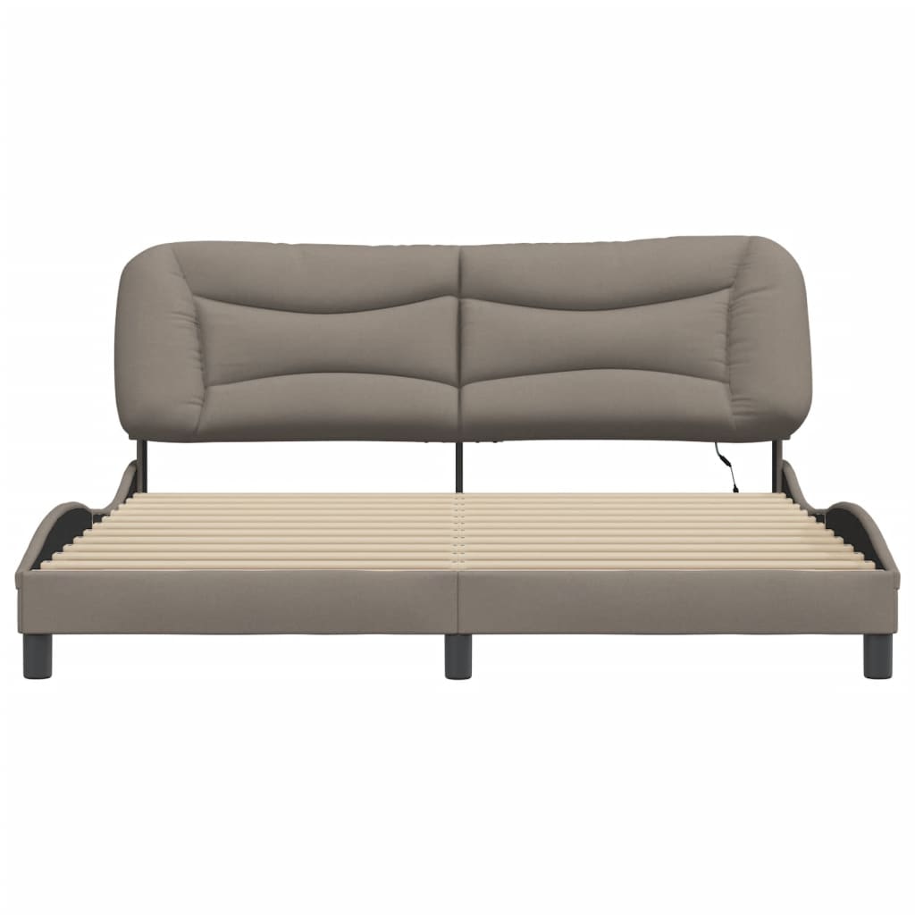 Rám Postele S Led Bez Matrace Hvar Taupe 180X200 Cm Látka