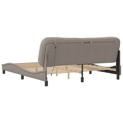 Rám Postele S Led Bez Matrace Hvar Taupe 180X200 Cm Látka
