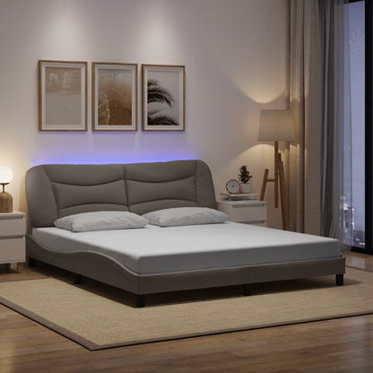 Rám Postele S Led Bez Matrace Hvar Taupe 180X200 Cm Látka