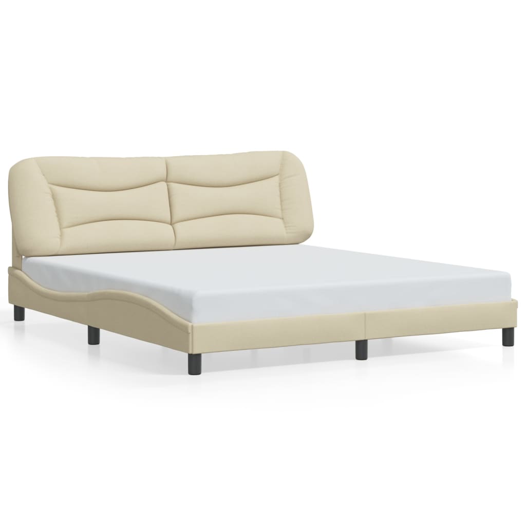 Rám Postele S Led Bez Matrace Hvar Cream 180X200 Cm Látka