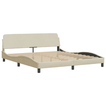 Rám Postele S Led Bez Matrace Hvar Cream 180X200 Cm Látka