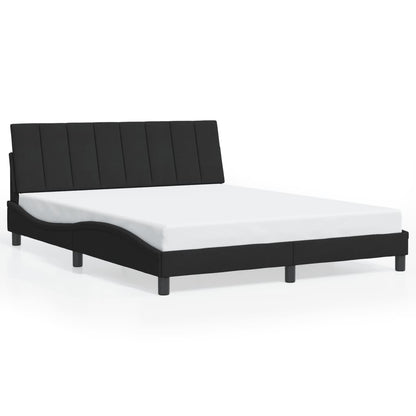 Rám Postele S Led Osvětlením Bez Matrace Hanko Černý 160 X 200 Cm Samet