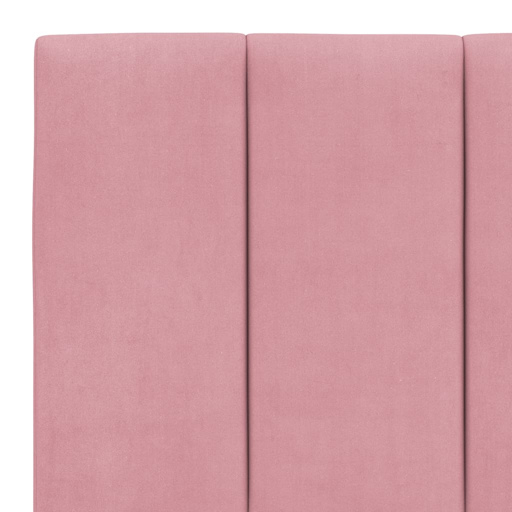 Rám Postele S Led Osvětlením Bez Matrace Hanko Růžový 160 X 200 Cm Samet