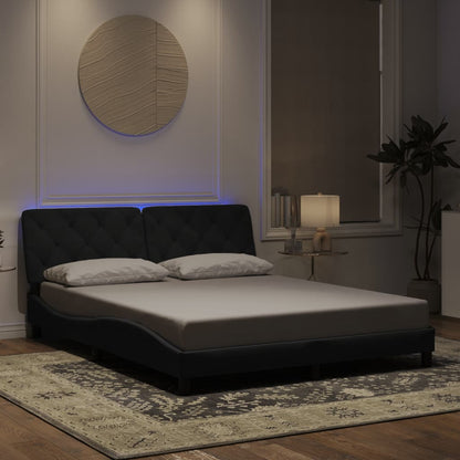 Rám Postele S Led Osvětlením Světle Šedý Samet