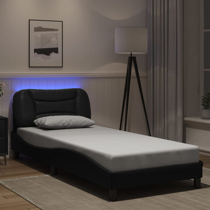 Rám Postele S Led Bez Matrace Hvar Černý 90 X 190 Cm