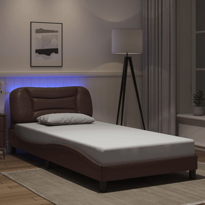 Rám Postele S Led Bez Matrace Hvar Hnědý 100 X 200 Cm