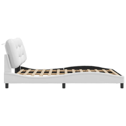 Rám Postele S Led Bez Matrace Hvar Bílý 140 X 190 Cm