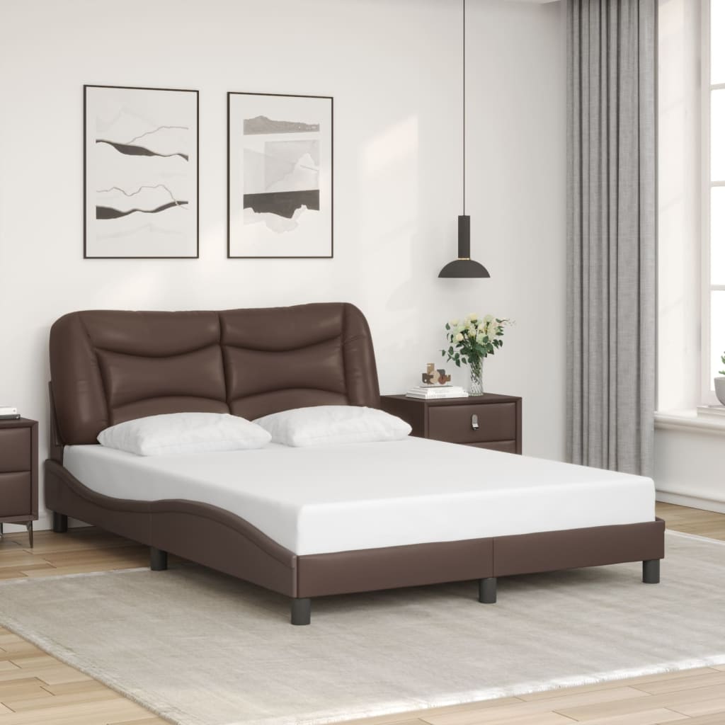 Rám Postele S Led Bez Matrace Hvar Hnědý 140 X 190 Cm