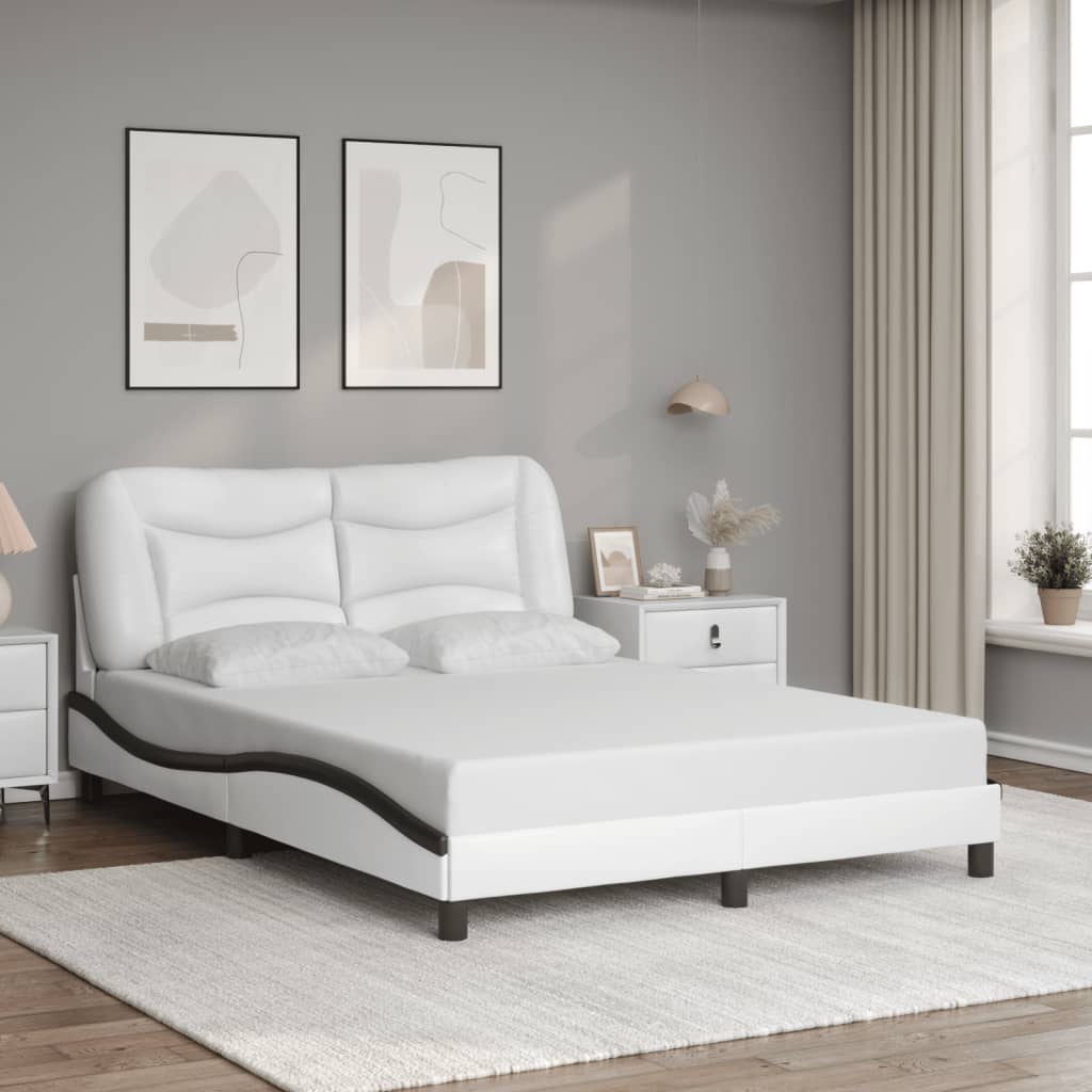 Rám Postele S Led Bez Matrace Hvar Bílý A Černý 140X200 Cm