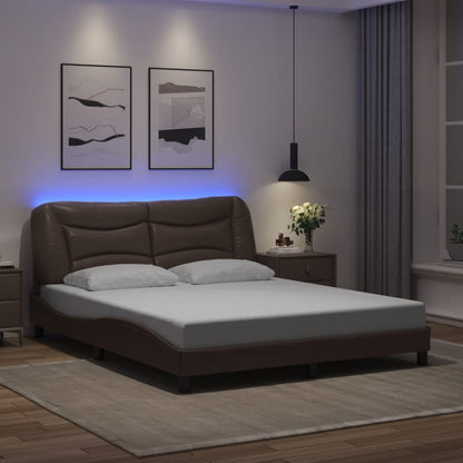 Rám Postele S Led Bez Matrace Hvar Hnědý 160 X 200 Cm