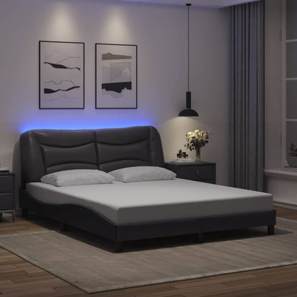Rám Postele S Led Bez Matrace Hvar Šedý 160 X 200 Cm