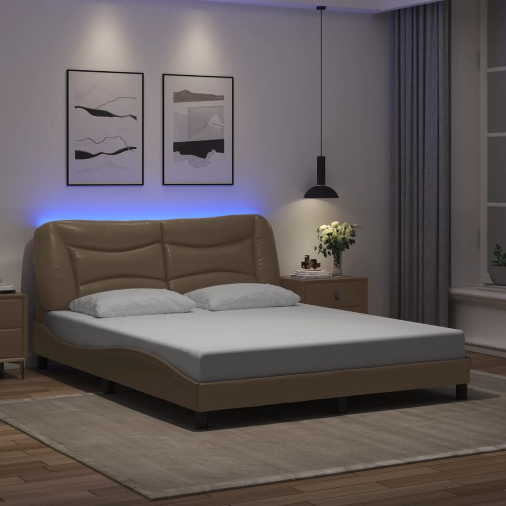 Rám Postele S Led Bez Matrace Hvar Cappuccino 160 X 200 Cm
