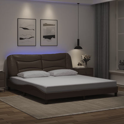 Rám Postele S Led Bez Matrace Hvar Hnědý 180 X 200 Cm