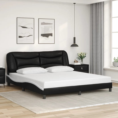 Rám Postele S Led Bez Matrace Hvar Černý A Bílý 180X200 Cm
