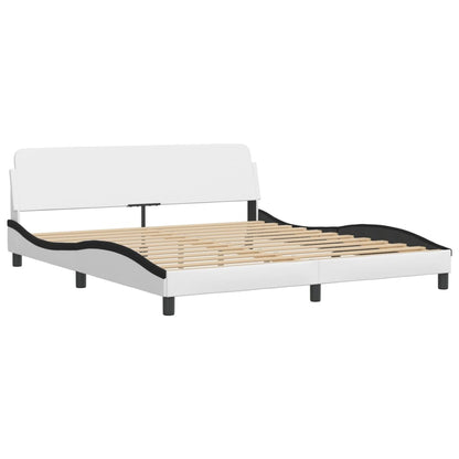 Rám Postele S Led Bez Matrace Hvar Bílý A Černý 180X200 Cm