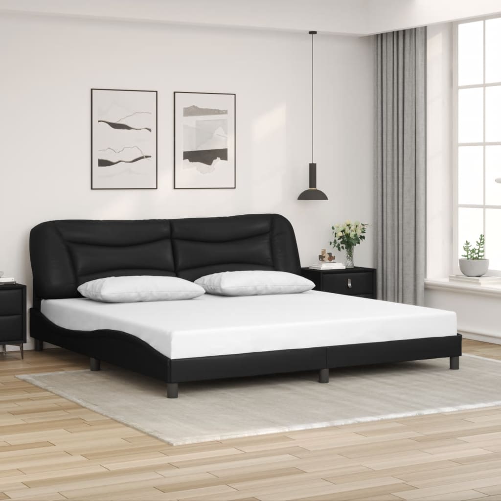 Rám Postele S Led Bez Matrace Hvar Černý 200 X 200 Cm