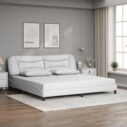 Rám Postele S Led Bez Matrace Hvar Bílý 200 X 200 Cm