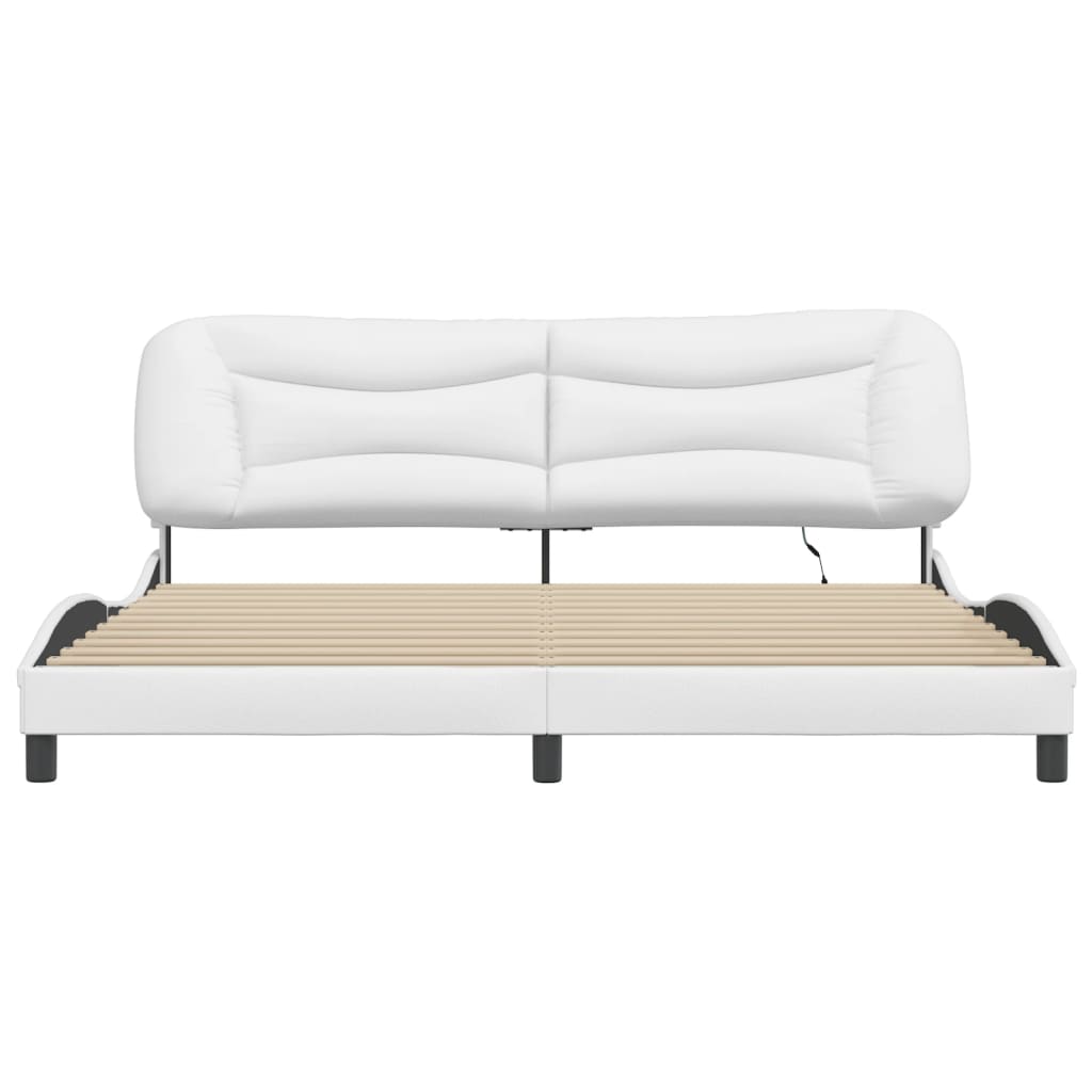 Rám Postele S Led Bez Matrace Hvar Bílý 200 X 200 Cm