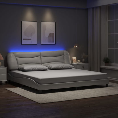 Rám Postele S Led Bez Matrace Hvar Bílý 200 X 200 Cm
