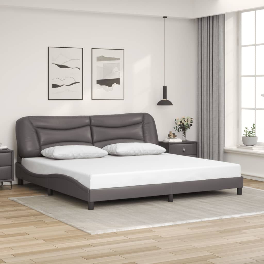 Rám Postele S Led Bez Matrace Hvar Šedý 200 X 200 Cm