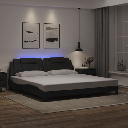 Rám Postele Viana S Led Bez Matrace Černý A Bílý