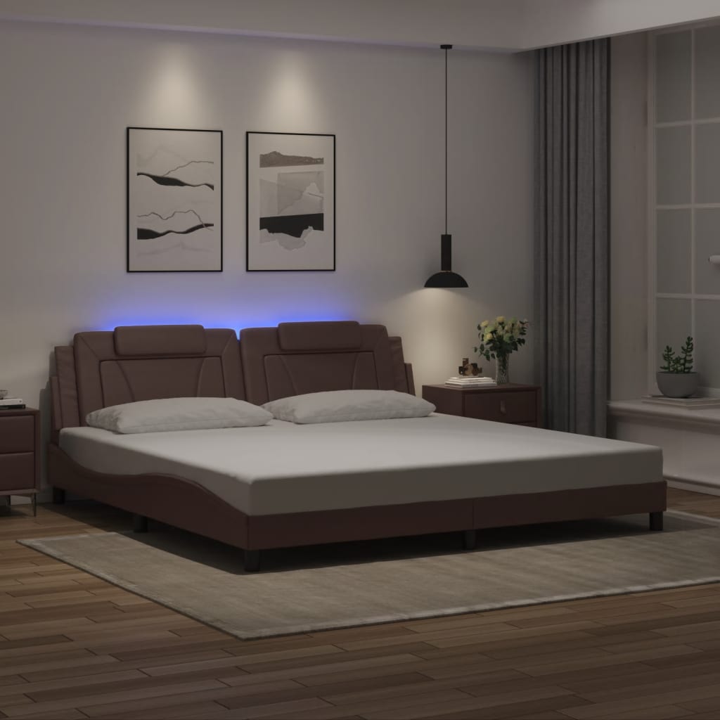 Rám Postele Viana S Led Bez Matrace Černý A Bílý
