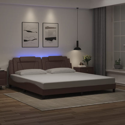 Rám Postele Viana S Led Bez Matrace Černý A Bílý