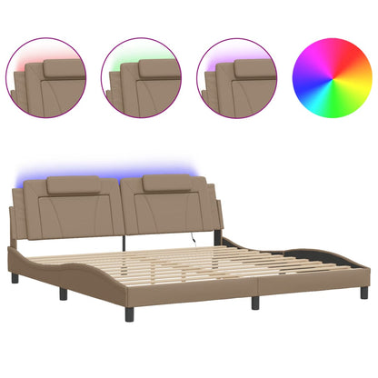 Rám Postele Viana S Led Bez Matrace Cappuccino 200 X 200 Cm