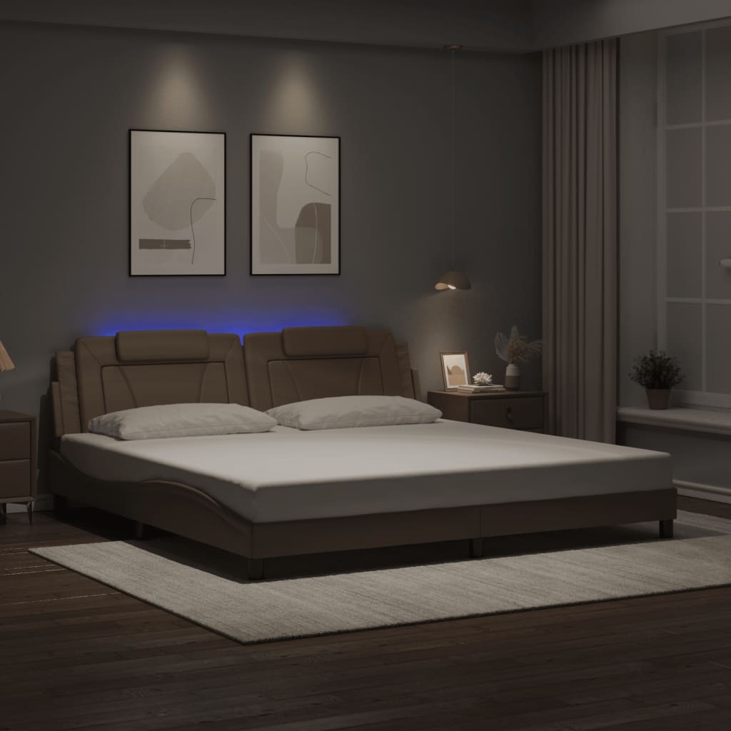 Rám Postele Viana S Led Bez Matrace Cappuccino 200 X 200 Cm