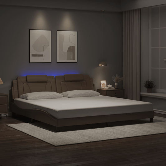 Rám Postele Viana S Led Bez Matrace Cappuccino 200 X 200 Cm