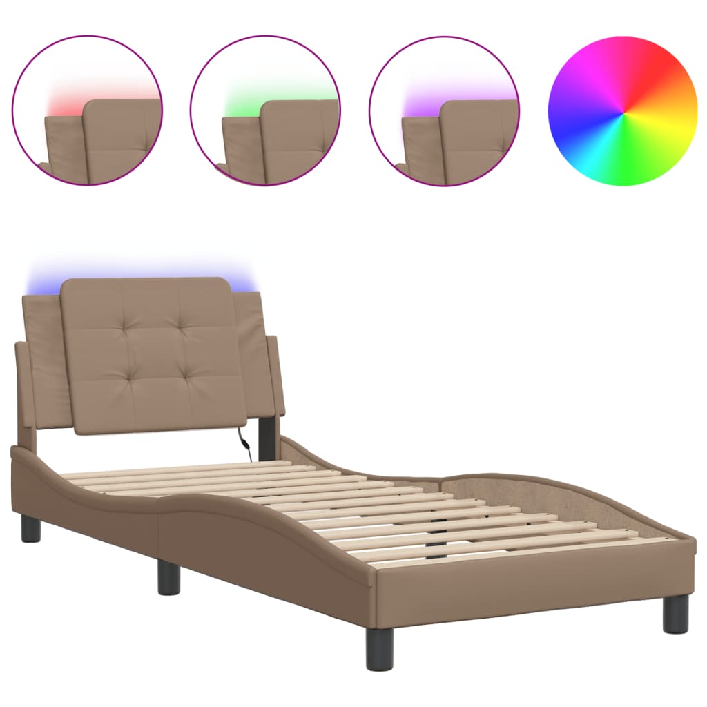 Rám Postele S Led Bez Matrace Zadar Cappuccino 80 X 200 Cm