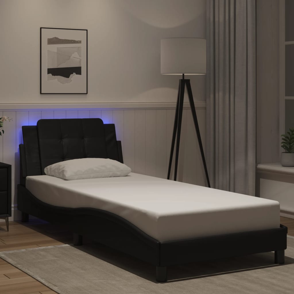 Rám Postele S Led Bez Matrace Zadar Černý 90 X 200 Cm