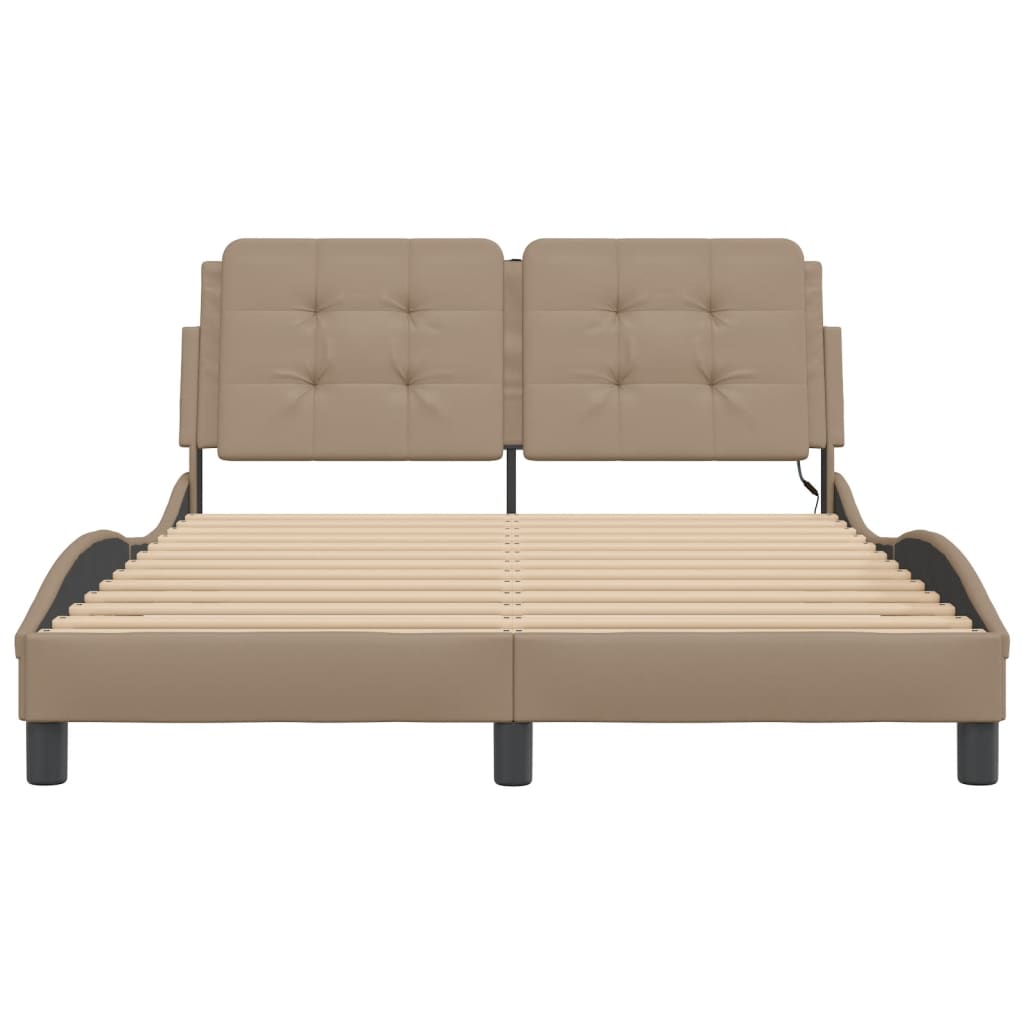 Rám Postele S Led Bez Matrace Zadar Cappuccino 140 X 190 Cm